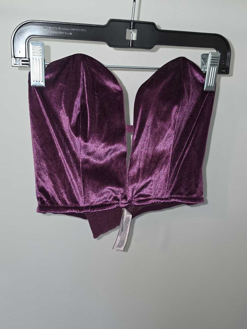 Victoria's Secret Plum Velvet Strapless Bustier Top